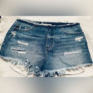 KanCan Distressed Denim Frayed Shorts
